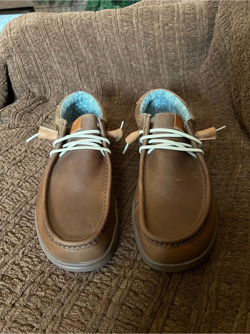 Hey Dude Men's Brown Leather Casual Shoes